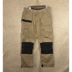 Dewalt Work Trousers Mens 32x30 Tan Holster Pockets Pro Stretch - SIZE NOTE